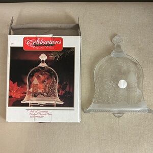 NIB Frosted Crystal Bell Candy Dish
